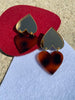 Double heart earrings